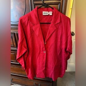 Chico's Red Linen BlazerSize 2